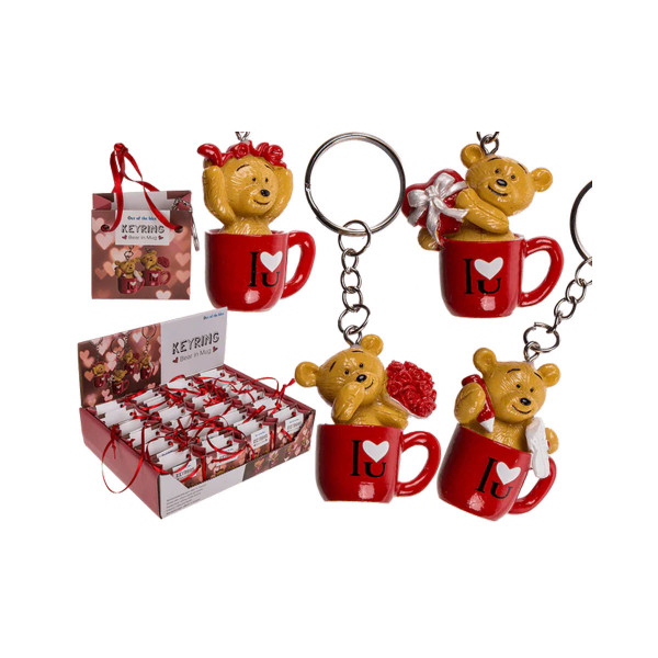 Приврзок за клучеви Bear in Mug, 4 дизајни 