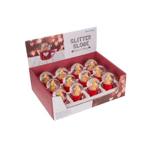 Стаклена топка со глитер Bear in Mug 