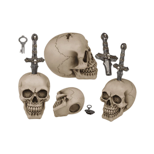 Касичка за пари со клуч Skull 