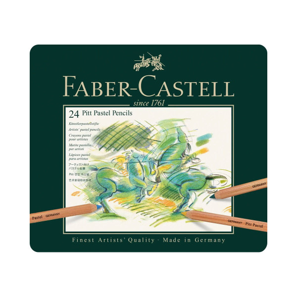 Дрвени боици во метална кутија, Faber Castell - Pitt Pastel, 1/24 