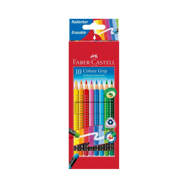 Дрвени боици, Faber Castell - Colour Grip Erasable, 1/10 