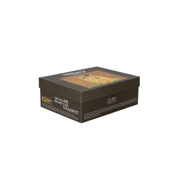 Сет од 2 шолји за еспресо со тацни, Klimt - The Kiss, 110ml 