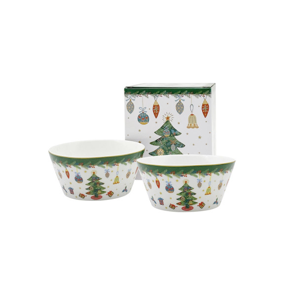 Сет од 2 длабоки чинии, Around Christmas Tree 