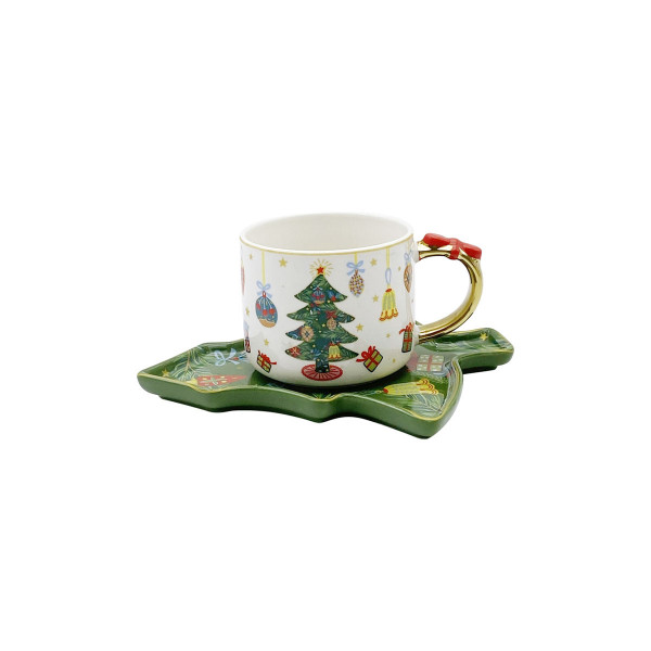 Сет шолја со тацна, Around Christmas Tree, 250ml 