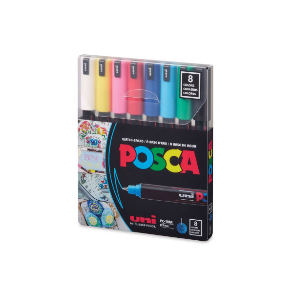 Сет маркери, Posca PC-1MR - Basic Colours, 1/8 