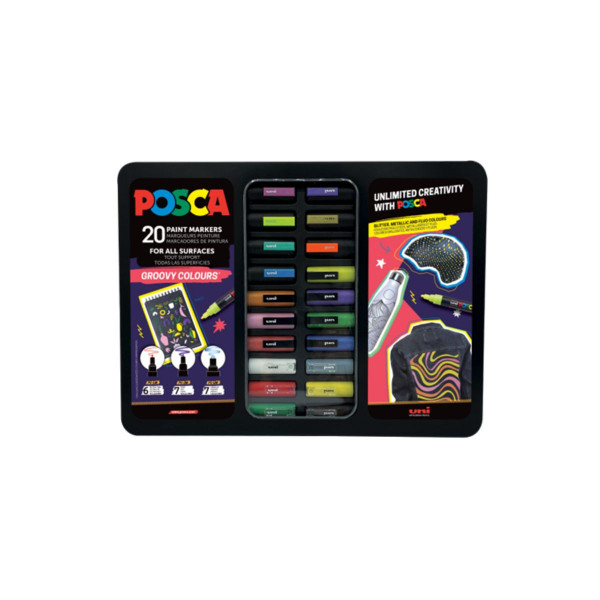 Сет од 20 маркери во куферче, Posca Groovy Colours 