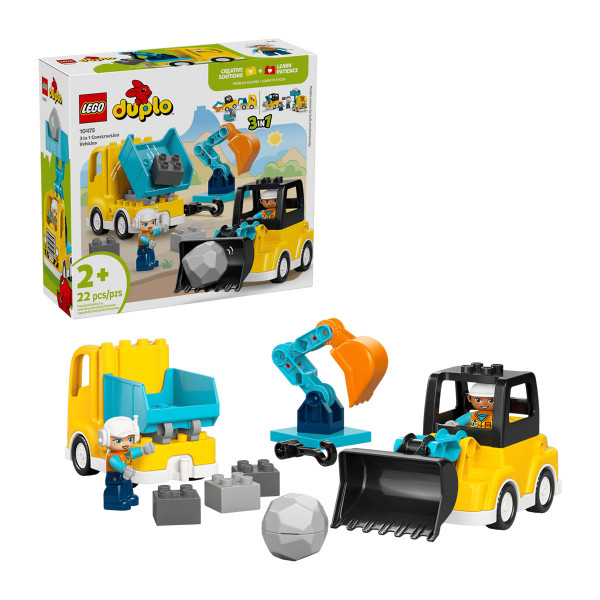 LEGO коцки, Duplo, 3 in 1 Construction Vehicles 