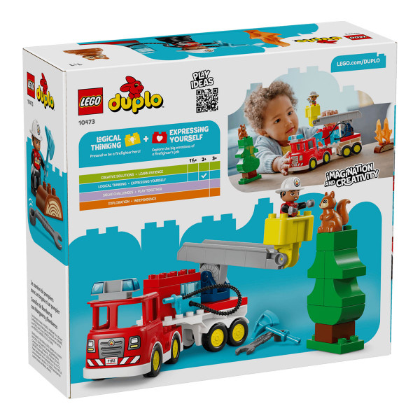 LEGO коцки, Duplo, Fire Truck with Hose and Firefighter 