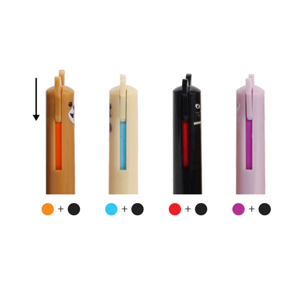 Пенкало со повеќе бои Dog/Cat, 4 дизајни 