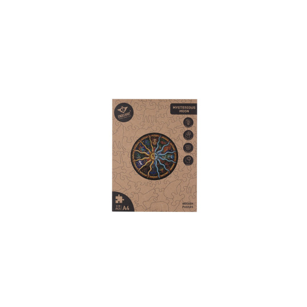 Дрвена сложувалка Astrology Moon, Ø21 cm, 119 парчиња 