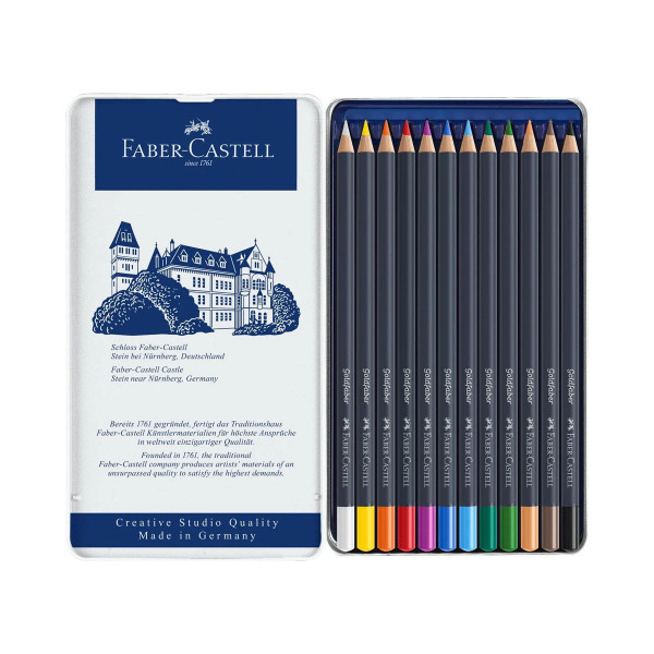 Дрвени боици во метална кутија, Faber Castell - Goldfaber, 1/12 