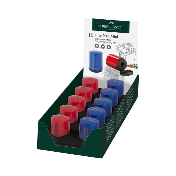 Острилка, Faber Castell - Grip 2001 Mini Box, blue/red 