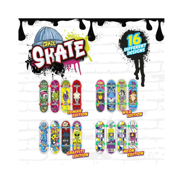 Мини скејтборд, Craze Skate, 4 дизајни 