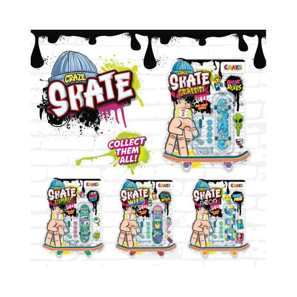 Мини скејтборд, Craze Skate, 4 дизајни 