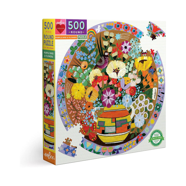 Сложувалка 'Purple Bird & Flowers', 500 парчиња 