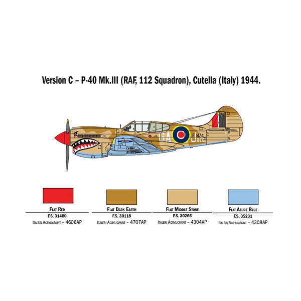 Макета, Aircraft, P-40 E/K Kittyhawk, 1:48