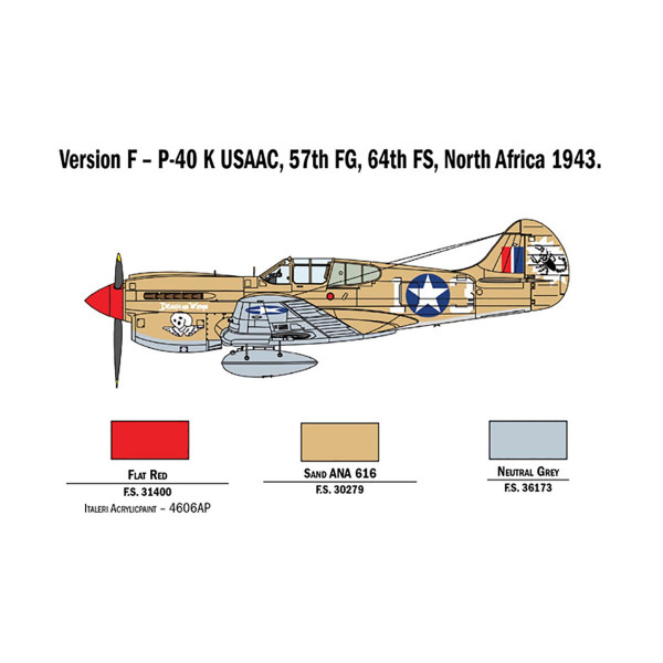 Макета, Aircraft, P-40 E/K Kittyhawk, 1:48