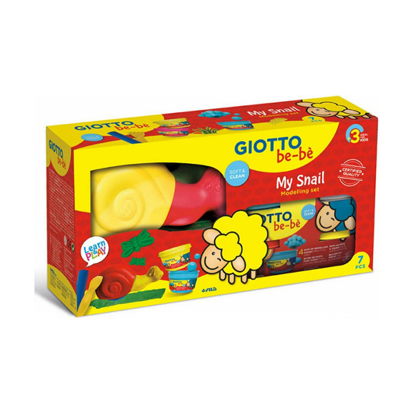 Тесто за моделирање + алатки за најмали, Giotto be-bè, My Snail, 7 парчиња 