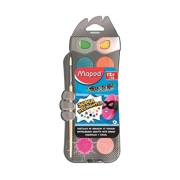 Водени бои, Maped, Color'Peps, 12 x Ø30mm