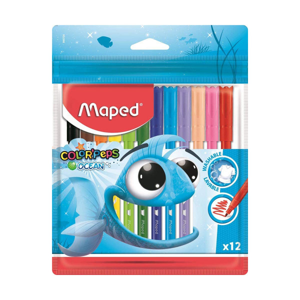 Фломастери Maped, Color'Peps Ocean, 1/12 