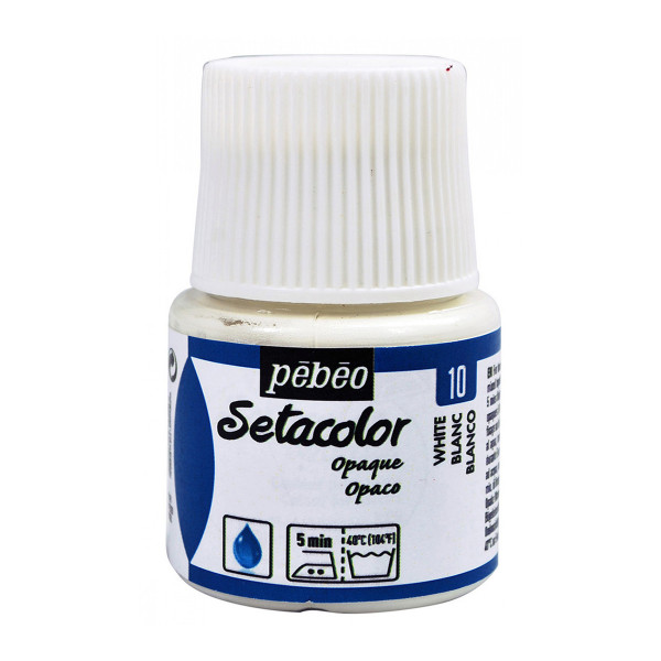 Боја за текстил, Pebeo, Setacolor Opaque, 45мл, white 