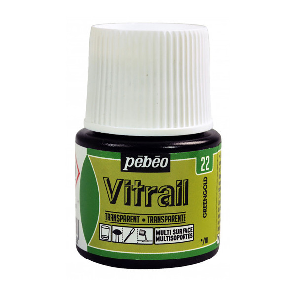 Боја за стакло, Pebeo, Vitrail Transparent, 45 мл, greengold 