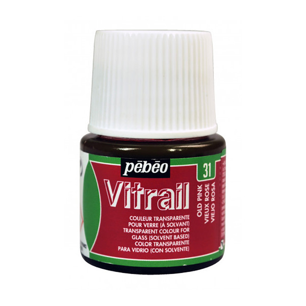 Боја за стакло, Pebeo, Vitrail Transparent, 45 мл, old pink 