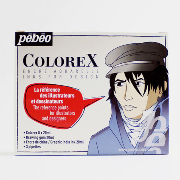 Сет тушеви на водена база + pipeti, Pebeo, ColoreX, BD Illustrator Kit, 10 x 20 мл 