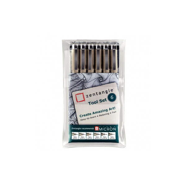 Сет од 6 фајнлајнери, Sakura, Zentangle tool set 