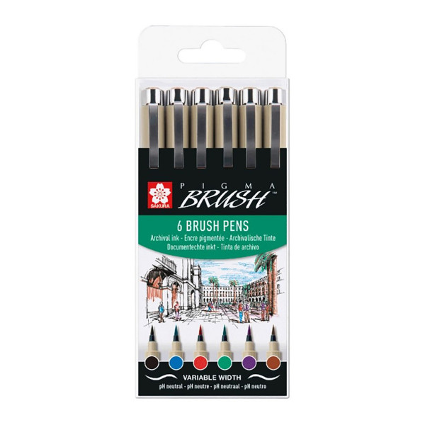 Сет од 6 брашпенс, Sakura, Pigma Brush Set 