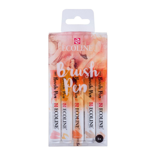 Сет од 5 брашпенс, TALENS, Ecoline Brush Pen set, BEIGE PINK