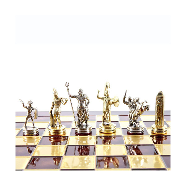 Сет за шах, GHandcrafted Greek Mythology, црвен со златни/сребрени фигури 