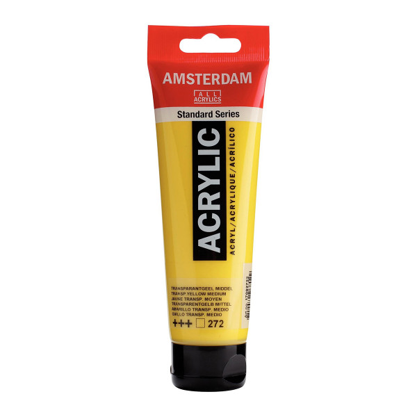Акрилна боја, Amsterdam All Acrylics, Standard Series, 120 мл, transparent yellow medium 
