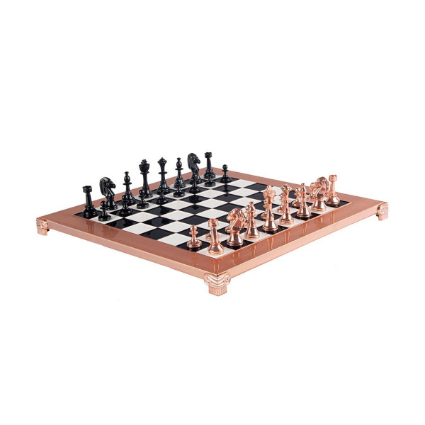Сет за шах, Classic Metal Staunton Chess Set, среден, црн/бакарен