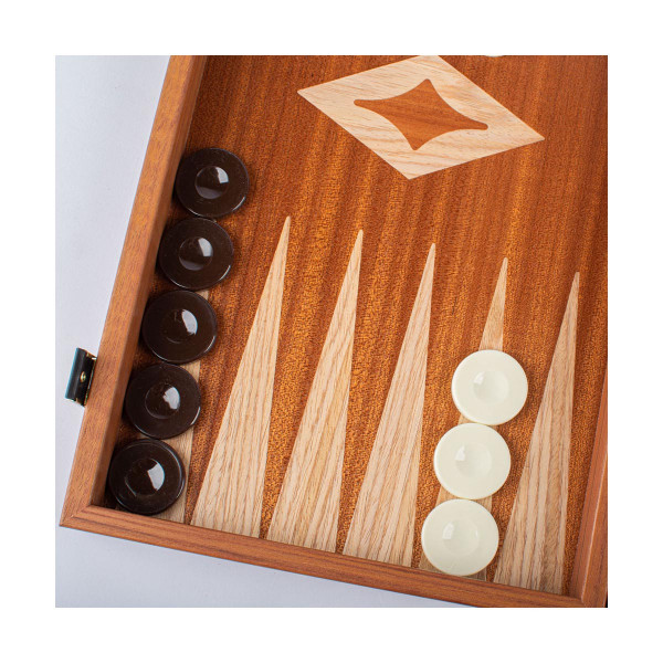 Сет за табла, Handcrafted Mahogany - Elegant Marquetry Design, голем