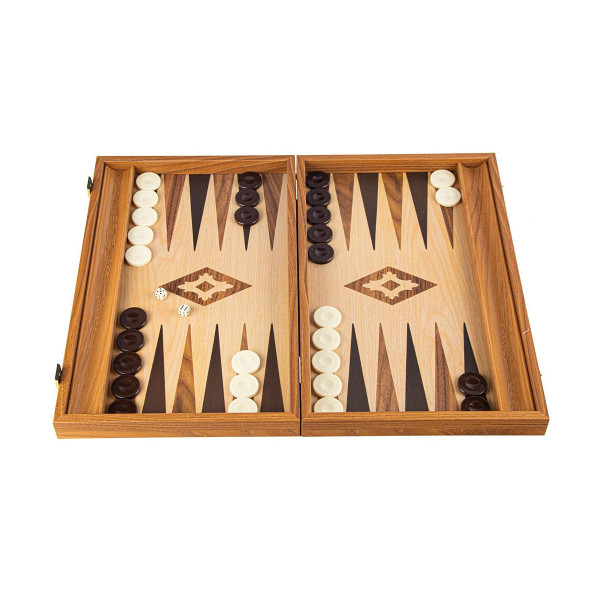 Сет за табла со лежиште за пулови, Oak-Walnut Replica Backgammon, мал