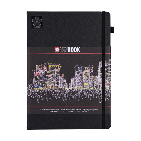 Скицник, Sakura, Sketch Book, 140g црнa хартија