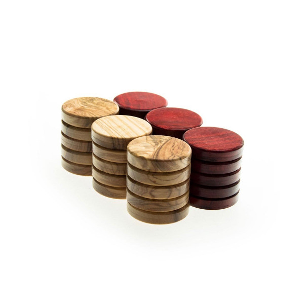 Пулови за табла - дрвени, Premium Olive Wood, црвени 