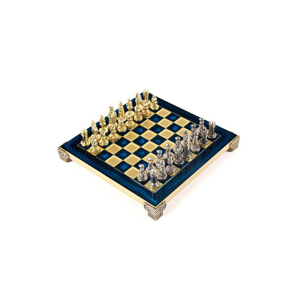 Сет за шах, Byzantine Empire, екстра мал, син со златни/сребрени фигури 
