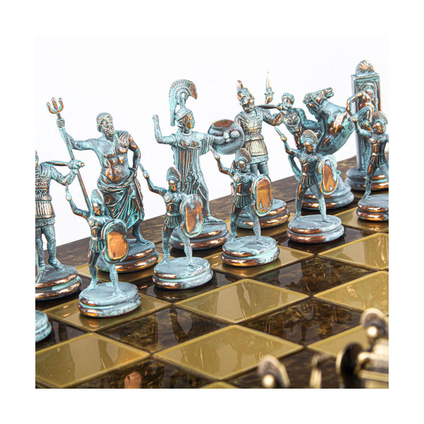 Сет за шах, Greek Mythology Chess Set, екстра голем, кафеав 