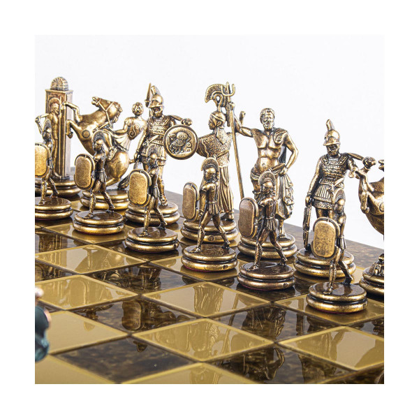 Сет за шах, Greek Mythology Chess Set, екстра голем, кафеав 