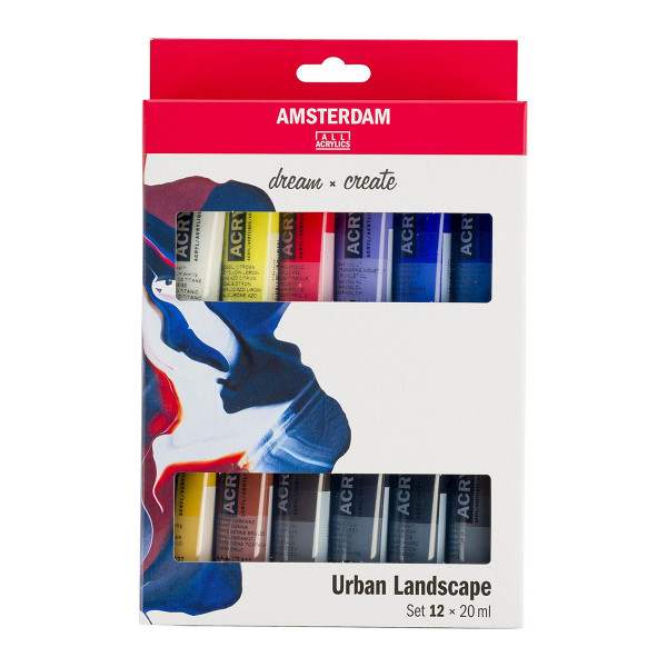 Сет акрилни бои - урбани, Amsterdam, All Acrylics - Standard Series urban landscape set, 12 x 20мл