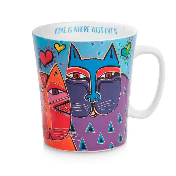 Шолја, Laurel Burch - Fantastic Felines, светлосинa 