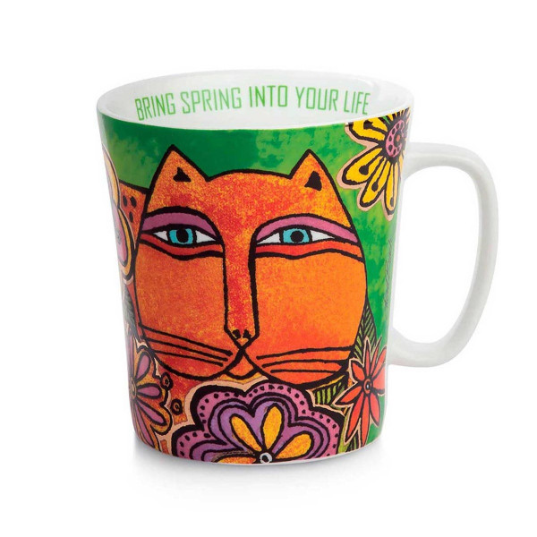 Шолја, Laurel Burch - Fantastic Felines, зелена 