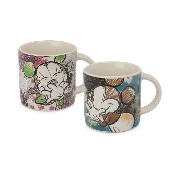 Сет од 2 шолјички, Mickey & Minnie Color Fun, тиркизна/виолетова 