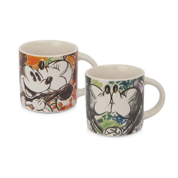Сет од 2 шолјички, Mickey & Minnie Color Fun, портокалова/бела 