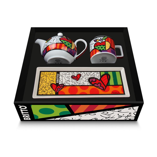 Сет од чајник, шолја и послужавник, Britto - Apple 