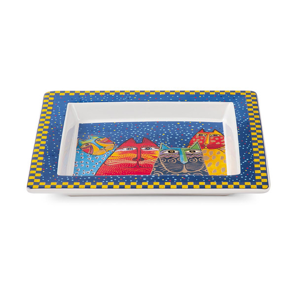 Послужавник, Laurel Burch - Fantastic Felines, син, 18 x 20 цм 