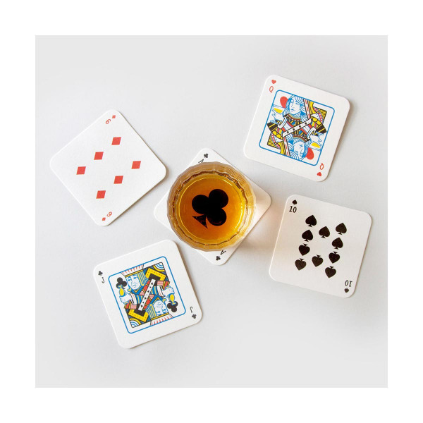 Сет подметачи за чаши, Playing Card Drink Mats, 54 карти