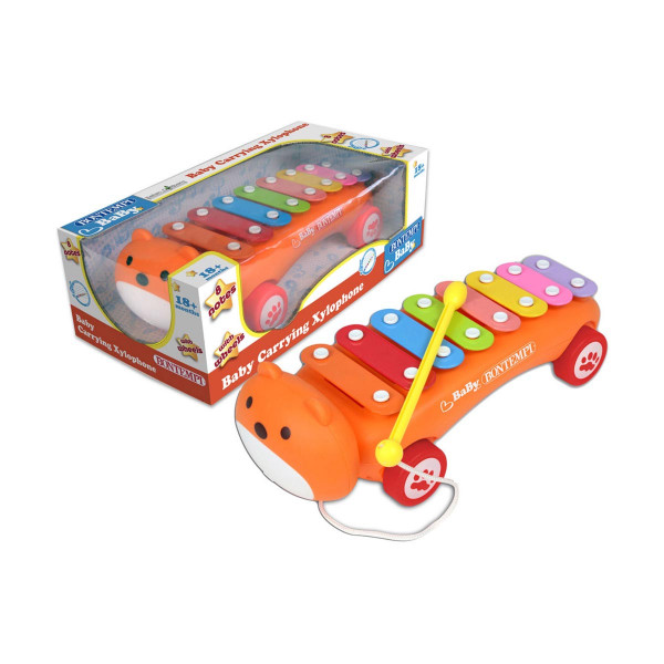 Бебешки ксилофон со тркалца, Baby Carrying Xylophone, 8 ноти 